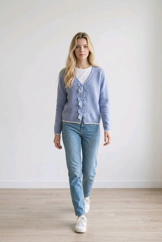 Bluse med sløjfer Rød