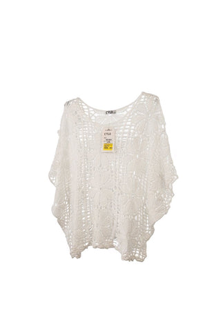 Blonde bluse med blomster