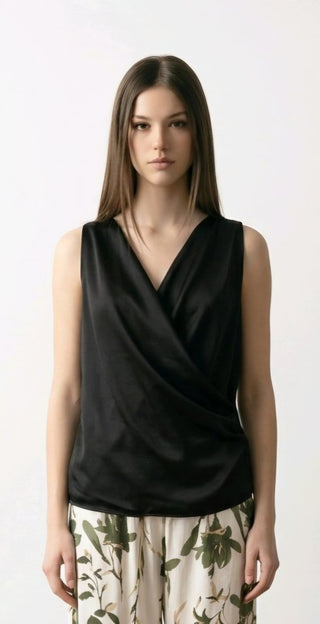 Bluse med slipover, sort