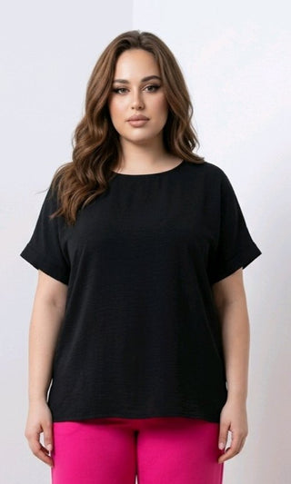 Kortærmet bluse, Beige