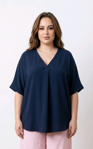 Kortærmet bluse, Beige