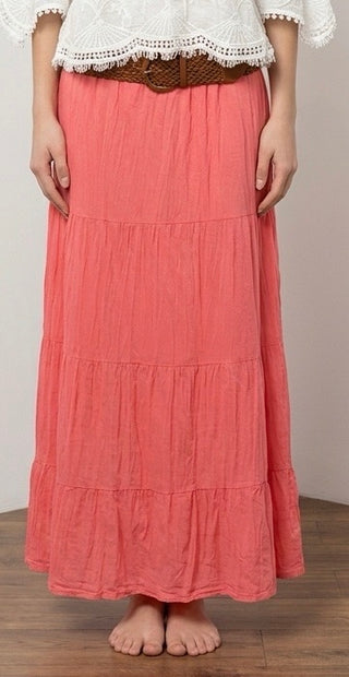 Lang fin nederdel Sort