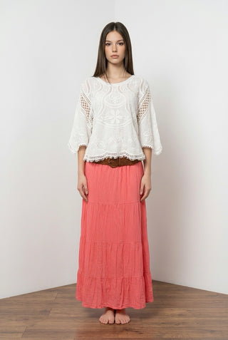 Lang fin nederdel Sort