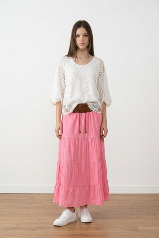 Lang fin nederdel Sort