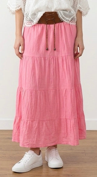 Lang fin nederdel Sort