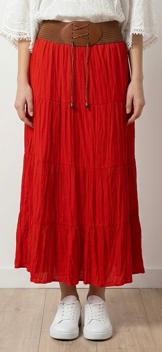 Lang fin nederdel Sort