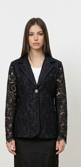 Blazer med blonde. Hvid