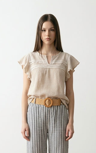 Bluse, Beige