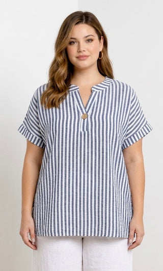 Stribet bluse, Marine