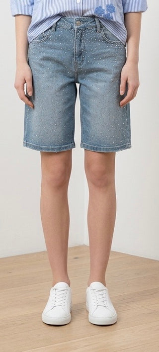Denim shorts med bling