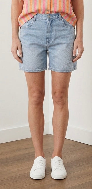 Denim shorts med lidt bling