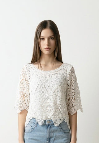 Blonde bluse, Hvid