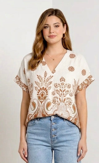 Bluse med blomster, Sort
