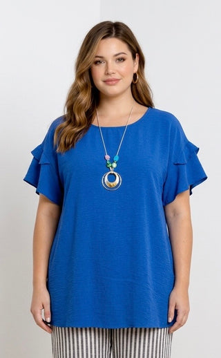 Bluse med smykke, khaki