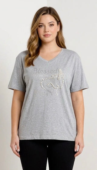 T-shirt Blessed to be called mom, Lilla