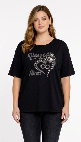 T-shirt Blessed to be called mom, Beige