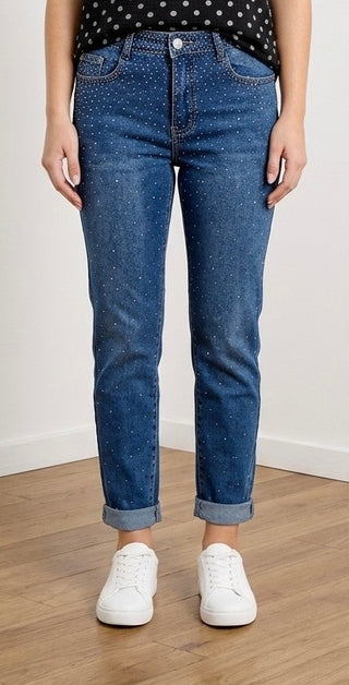 Denim buks med rhinsten