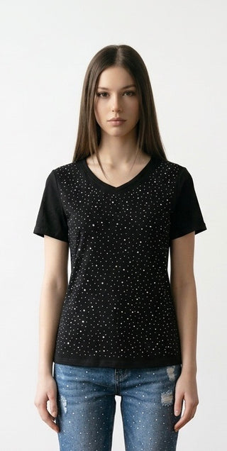 Lækker T-shirt med bling, sort