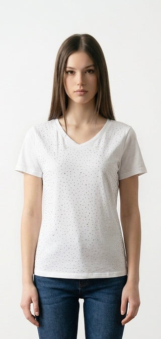 Lækker T-shirt med bling, Rød