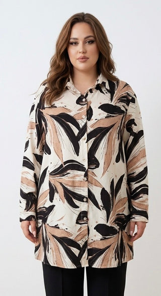 Tunika med print, sort