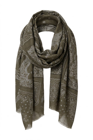 Tørklæde med Paisley print, sort