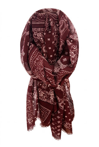 Tørklæde med Paisley print, sort