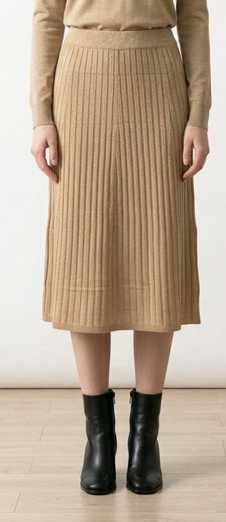 Striknederdel, taupe