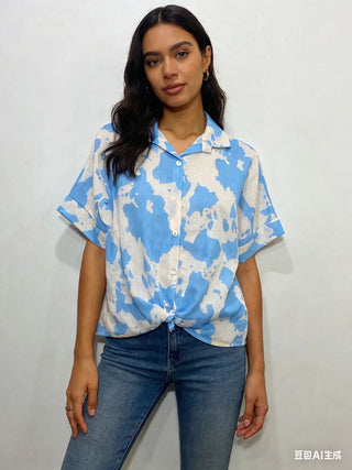 skjortebluse med print
