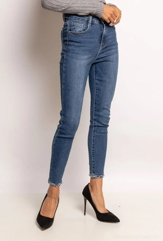Jeans med sløjfe