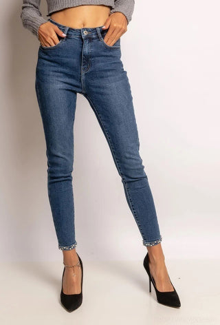 Jeans med sløjfe