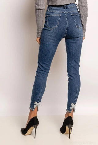Jeans med sløjfe