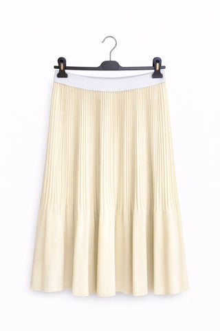 Ensfarvet Plisseret  nederdel